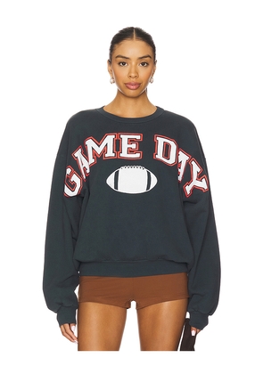 DAYDREAMER Game Day Crew Sweatshirt in Grey. Size L/XL. Also in S/M.