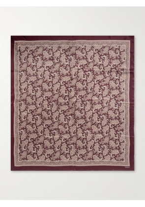 SAINT LAURENT - Paisley-print Silk Scarf - Burgundy - One size