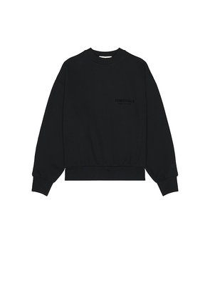 Fear of God ESSENTIALS Classic Crewneck Sweatshirt in Black. Size L. Also in M, S, XL/1X, XS, XXL/2X.