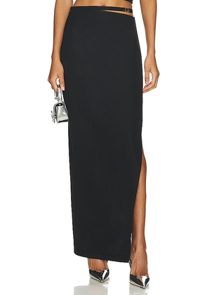 Lama Jouni Buckle Strap Skirt in Black. Size XL. Also in L, XXS.