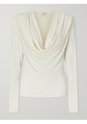 WARDROBE.NYC - Draped Crepe-jersey Top - White - x small,small,medium,large,x large
