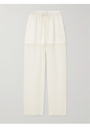 Sharon Wauchob - Tuileries Satin-trimmed Silk-tulle Straight-leg Pants - White - FR 34,FR 36,FR 38,FR 40,FR 42