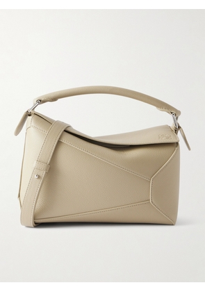 LOEWE - Puzzle Edge Small Textured-leather Shoulder Bag - Off-white - One size