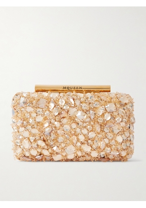 MCQUEEN - Embellished Leather Clutch - Gold - One size