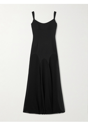 MCQUEEN - Paneled Satin-crepe Gown - Black - IT38,IT42,IT40