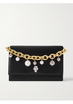 MCQUEEN - Skull Leather Clutch - Black - One size