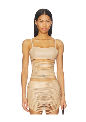 NIIHAI The Lazer Cut Corset in Beige. Size L. Also in M, S, XL, XS.