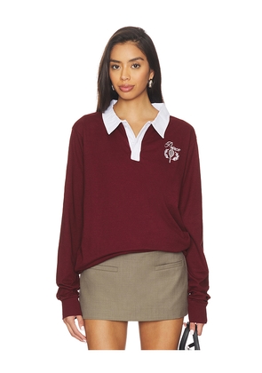 Prince Tennis Button Up Rugby Shirt in Burgundy. Size M. Also in L, S, XL/1X, XS.