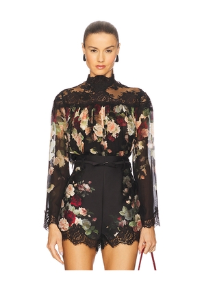 Zimmermann Lace Yoke Blouse in Black. Size 2/M. Also in 1/S, 3/L.