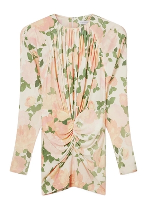 Stella McCartney floral gathered mini dress - Neutrals