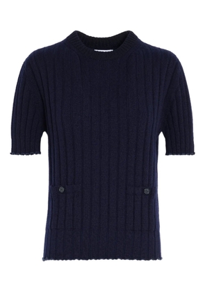 Barrie ribbed-knit T-shirt - Blue