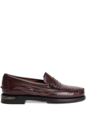 Sebago Dan El Paso embroidered penny loafers - Brown