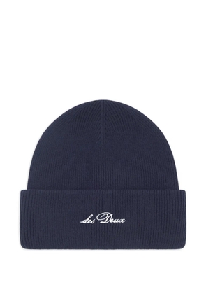 Les Deux logo-embroidered ribbed beanie - Blue