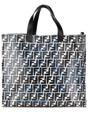 Fendi Pre-Owned 2010-2024 Joshua Vides Zucca Coated Canvas Cloudy Shopper satchel - Blue