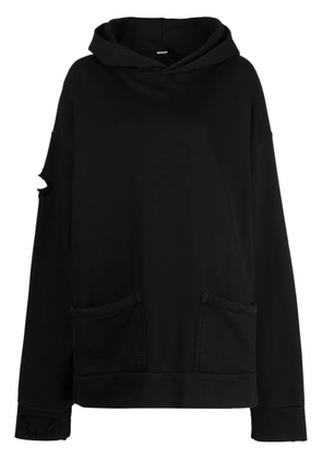We11done logo-print cotton hoodie - Black