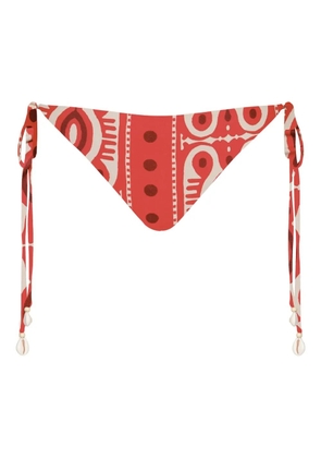 Johanna Ortiz Sagrado printed tie bikini bottom - Red