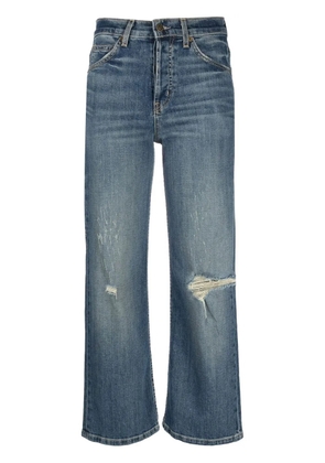 Nili Lotan distressed cropped flared jeans - Blue