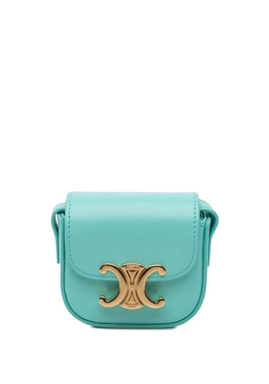 Celine Pre-Owned 2021 Mini Shiny Calfskin Triomphe crossbody bag - Blue