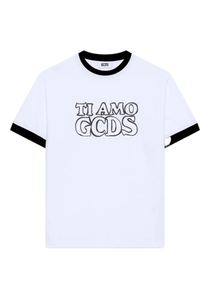 GCDS graphic-print ringer T-shirt - White