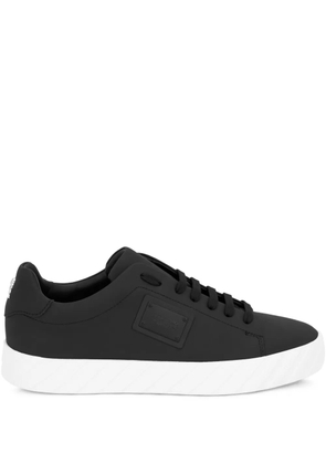 Philipp Plein plaque leather low-top trainers - Black