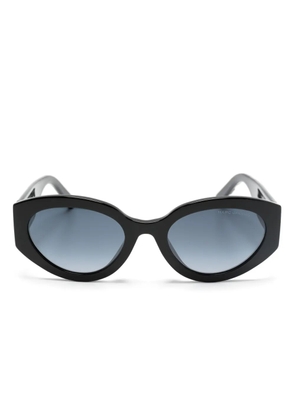 Marc Jacobs Eyewear embossed-logo oval-frame sunglasses - Black
