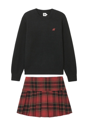 b+ab tartan pleated skirt - Black