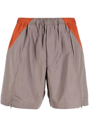 Y-3 colour-block track shorts - Neutrals