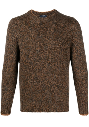 Barba speckle-knit virgin wool jumper - Brown