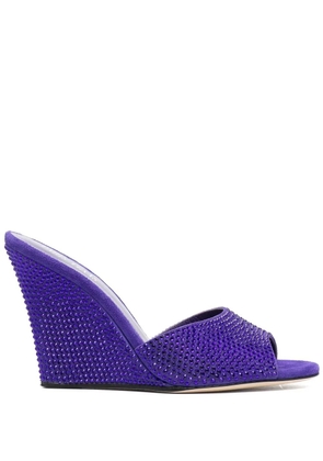 Paris Texas crystal-embellished 95mm wedge sandals - Purple