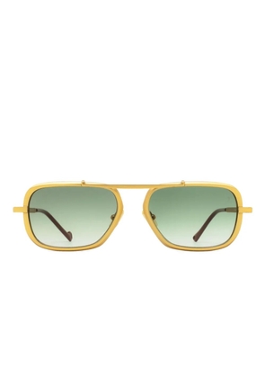 Eyepetizer Colonial titanium square-frame sunglasses - Gold