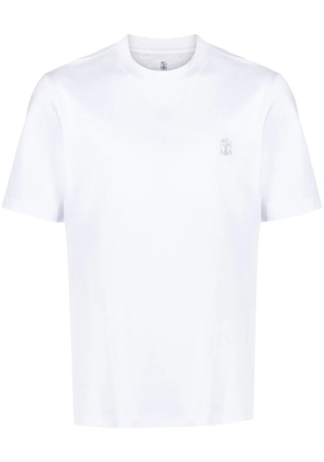 Brunello Cucinelli logo-print cotton T-shirt - White
