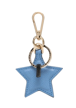 Smythson star leather keychain - Blue