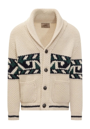 RAKKI Rakki shawl-collar jacquard cardigan - Neutrals