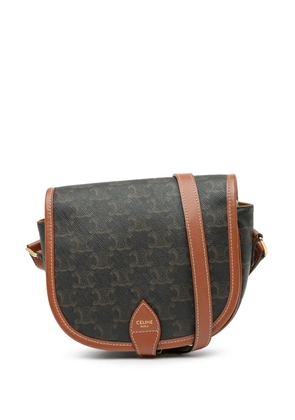 Celine Pre-Owned 2020 Medium Triomphe Coated Canvas Folco crossbody bag - Brown
