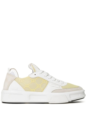 TWINSET Fessura monogram-panel lace-up sneakers - White