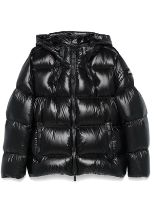 Add hooded puffer jacket - Black