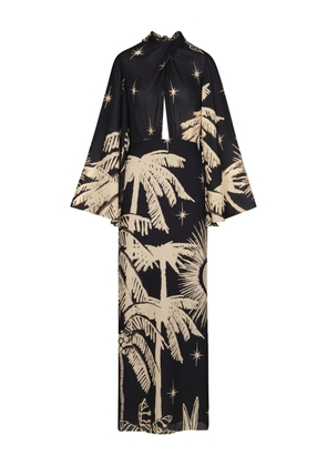 Johanna Ortiz Primera Vez flared-sleeve printed dress - Black
