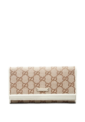Gucci Pre-Owned 2000-2020s GG canvas logo-plaque wallet - Neutrals