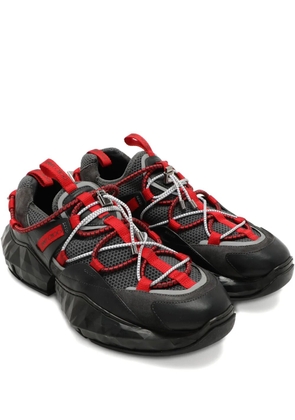 Jimmy Choo Pre-Owned leather mesh low-top sneakers - Black