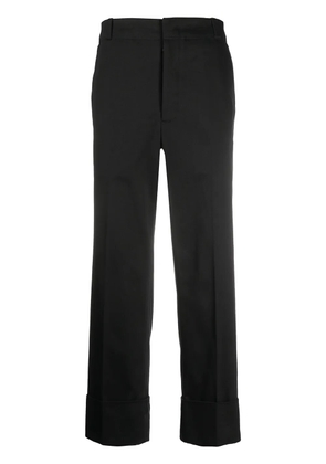 Thom Browne straight-leg twill cotton trousers - Black