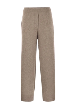Brunello Cucinelli rib-knit track pants - Neutrals