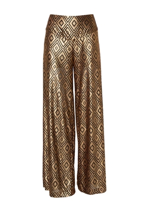 Anna Sui geometric-pattern trousers - Gold