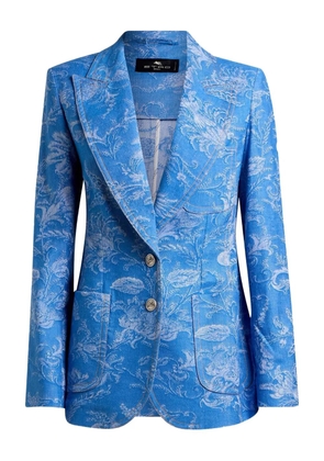 ETRO printed-brocade jacket - Blue