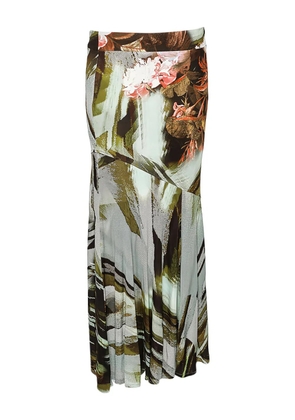 Roberto Cavalli Vintage floral-print paneled skirt - Grey