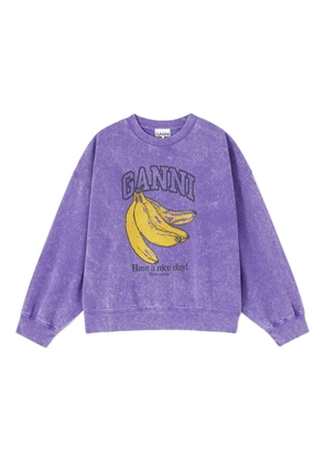 GANNI graphic-print sweatshirt - Purple