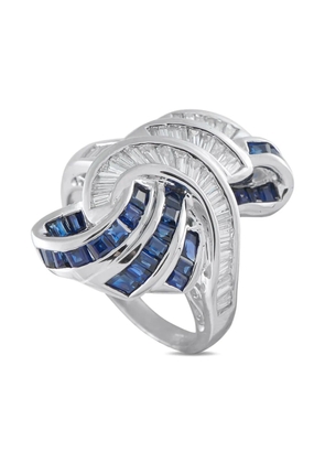 LB Exclusive platinum diamond and sapphire ring - Silver