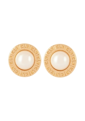 Givenchy Pre-Owned 1980s logo-engraved earrings - Gold