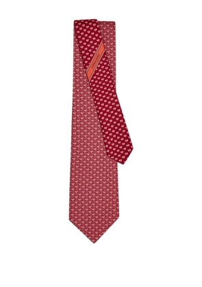Ferragamo butterfly-print silk tie - Red