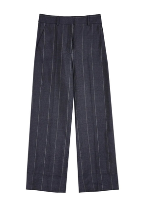 Incotex pinstriped linen trousers - Blue