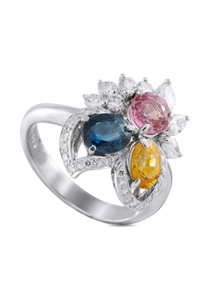 LB Exclusive platinum diamond and sapphire ring - Silver